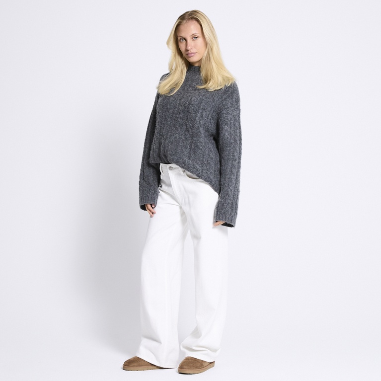 Cable-knit sweater "Beth" Grey Melange
